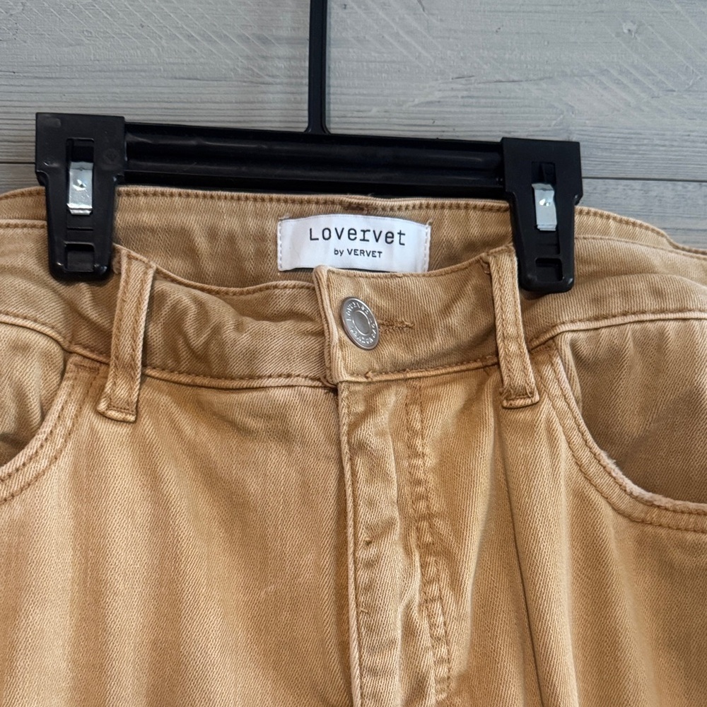 Stylish Tan Wide Leg Jeans for Women - Picture 4 of 9
